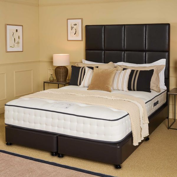 Boutique Hotel Collection BERKELEY semi dressed with blanket angled Victoria HB Universal base in Manhattan Plain Brown