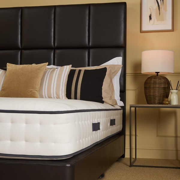 Boutique Hotel Collection BERKELEY semi dressed angled border shot Victoria HB Universal base in Manhattan Plain Brown